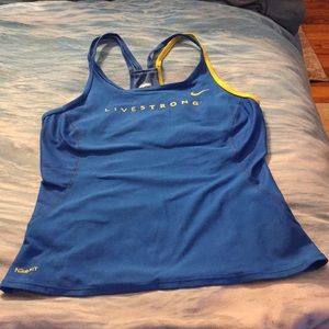 Nike Size Medium Livestrong Teal Tank Yellow Strap